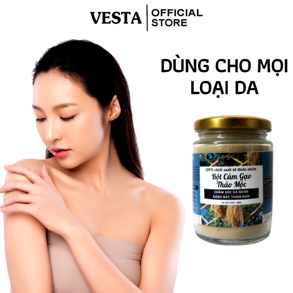 Bột Cám Gạo Thảo Mộc Nguyên Chất Vesta Lọ 180ml