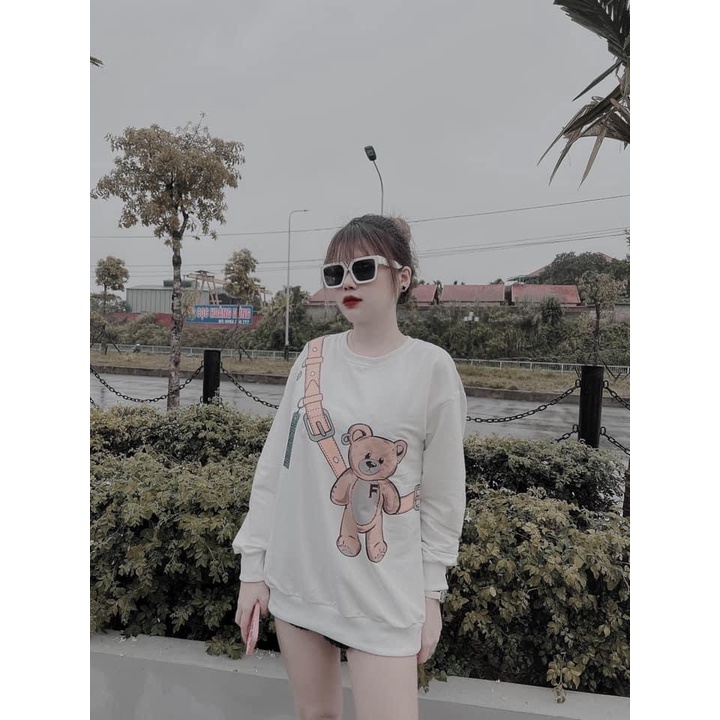 Áo nỉ họa tiết con gấu cực xinh (ảnh thật video) | BigBuy360 - bigbuy360.vn