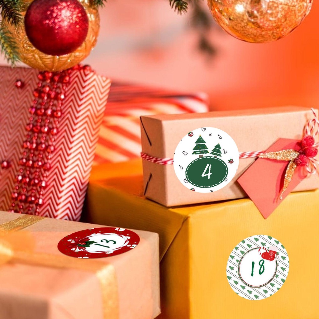 24 Nhãn Dán Trang Trí Quà Giáng Sinh Hình Người Tuyết