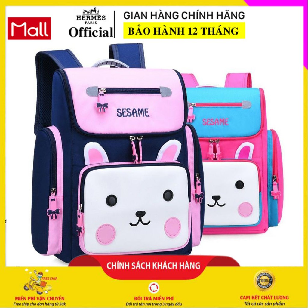 Cặp sách đi học bé thỏ cho bé gái, balo cấp 1 siêu nhẹ chống gù cho học sinh