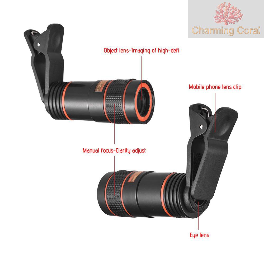 CTOY 8X Zoom Optical Smartphone Telephoto Lens Portable Mobile Phone Telescope Lens with Clip Universal for iPhone Samsung HUAWEI Xiaomi HTC Most Phones