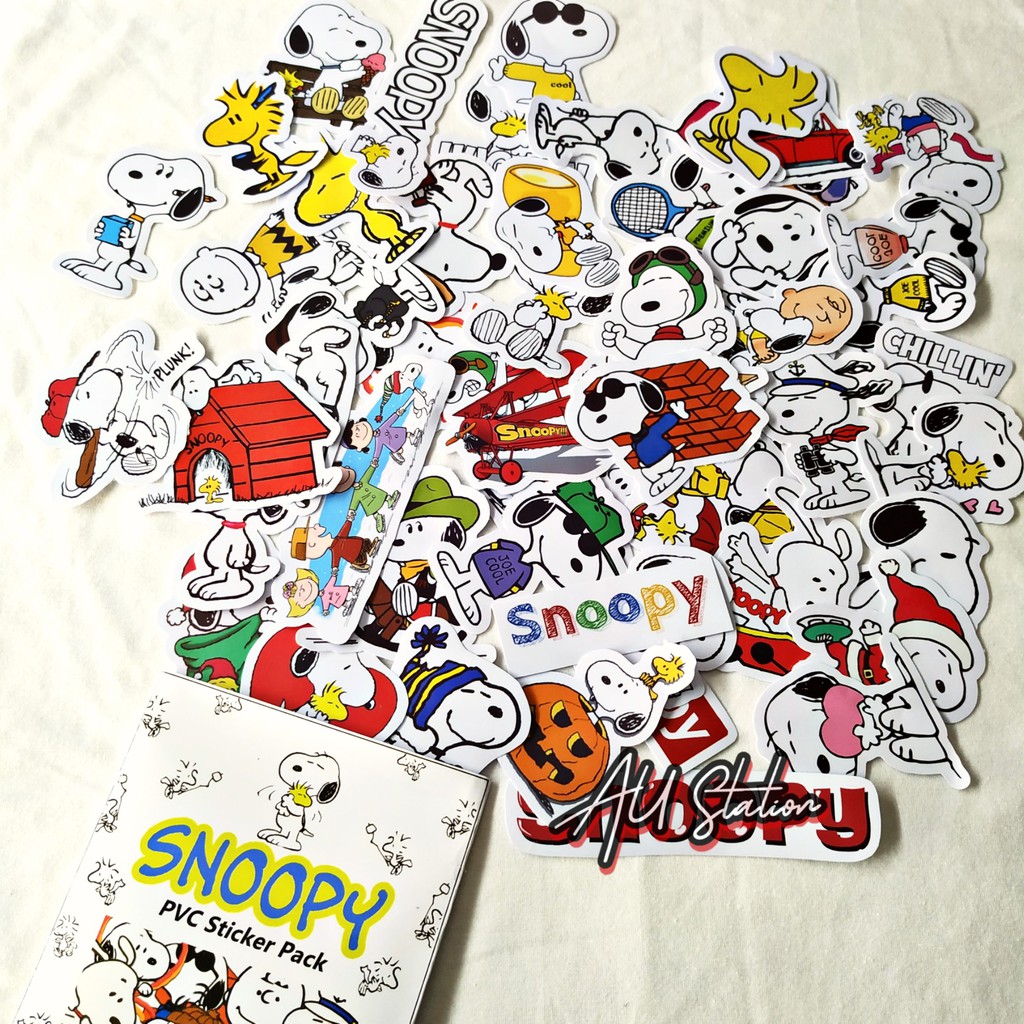 Hình dán SNOOPY - Sticker nhựa PVC chủ đề SNOOPY không thấm nước, dán nón bảo hiểm, laptop, điện thoại, Vali, xe, ...