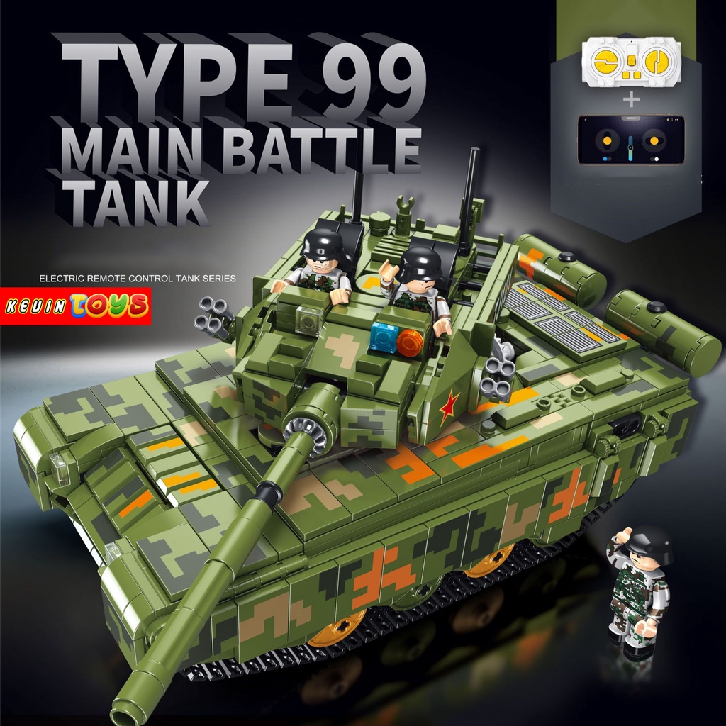 Đồ Chơi Lắp Ráp Kiểu LEGO Army Xe Tăng Tank Type 99,Leopard,T90 Tiger Điều Khiển RC No.676001 Với 1100+ PCS