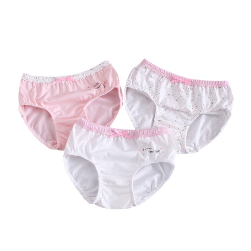 Set 3 quần lót cotton thông thoáng in họa tiết hoạt hình dễ thương