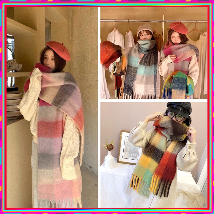 [Xả kho - LOẠI 1] Khăn Choàng Cổ Len (Khăn Len Dày) Cao Cấp Giữ Ấm Mùa Đông Trơn Phối Nhiều Màu