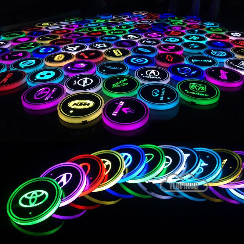 Bộ 2 Đế Lót Cốc Nước Có Đèn Led Nhiều Màu Sắc Cho Mazda Lantis Flair Bongo Mazda2 Mazda3 Mazda6 Carol Axela Biante Atenza