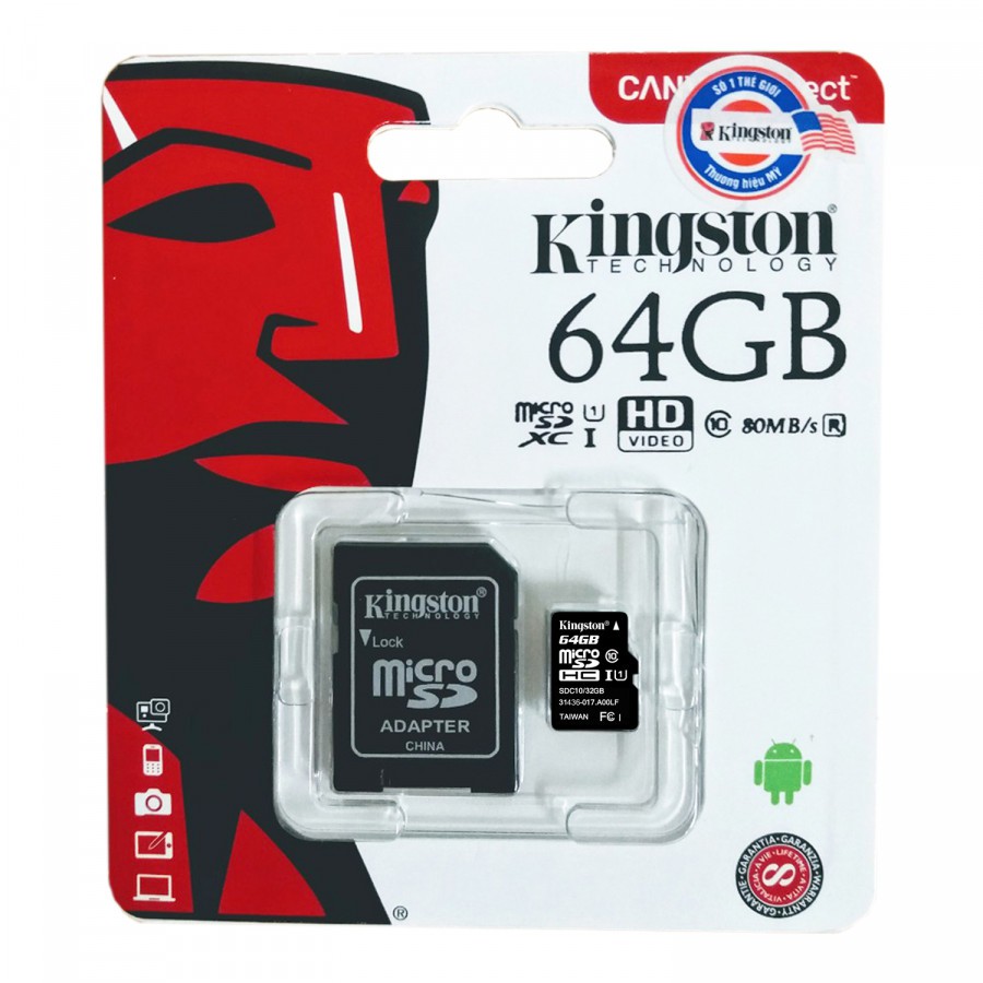 Thẻ Nhớ Kingston MicroSD Class 10 - BH 5 năm