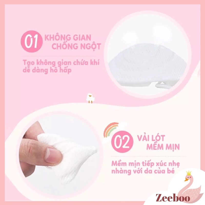 Khẩu trang gấu kichi set 3 cái, cho bé từ 0- 3 tuổi, An toàn tiện lợi, thoáng khí, thiết kế dễ thương