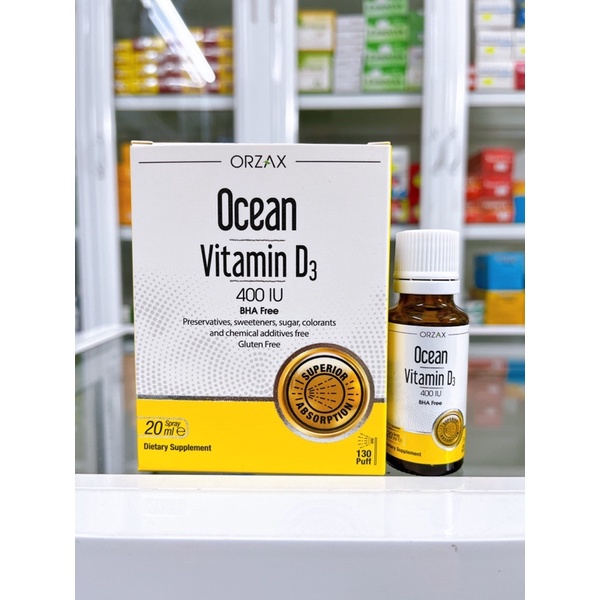 Vitamin Ocean D3 dạng vòi xịt hoặc nhỏ giọt  dễ sử dụng nhập khẩu từ Châu Âu ( Chai 20ml )