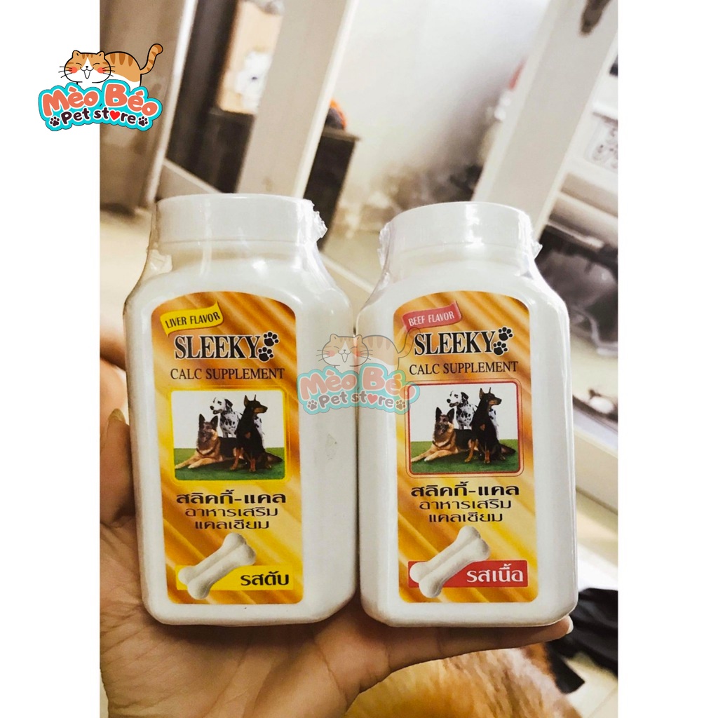Canxi, Vitamin và khoáng cho chó mèo Sleeky Thái Lan - hộp 140g