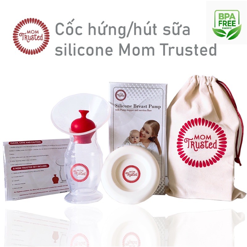 Cốc hút/ hứng sữa silicone Mom Trusted chính hãng