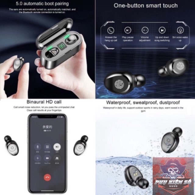 Tai nghe true wireless AMOI F9 - F9 Pro S11 | bản QUỐC TẾ | nút cảm ứng | Bluetooth 5.0 | Pin 280 giờ | sạc dự phòng