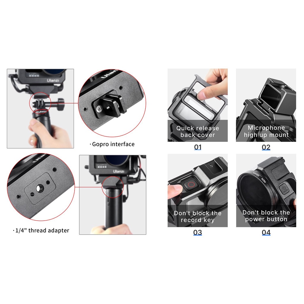 ULANZI G9-5 - HÀNG CHÍNH HÃNG - Khung kim loại dành cho GoPro 9/10