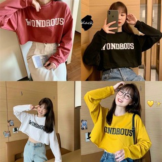 Áo thun nữ tay dài croptop WONDROUS