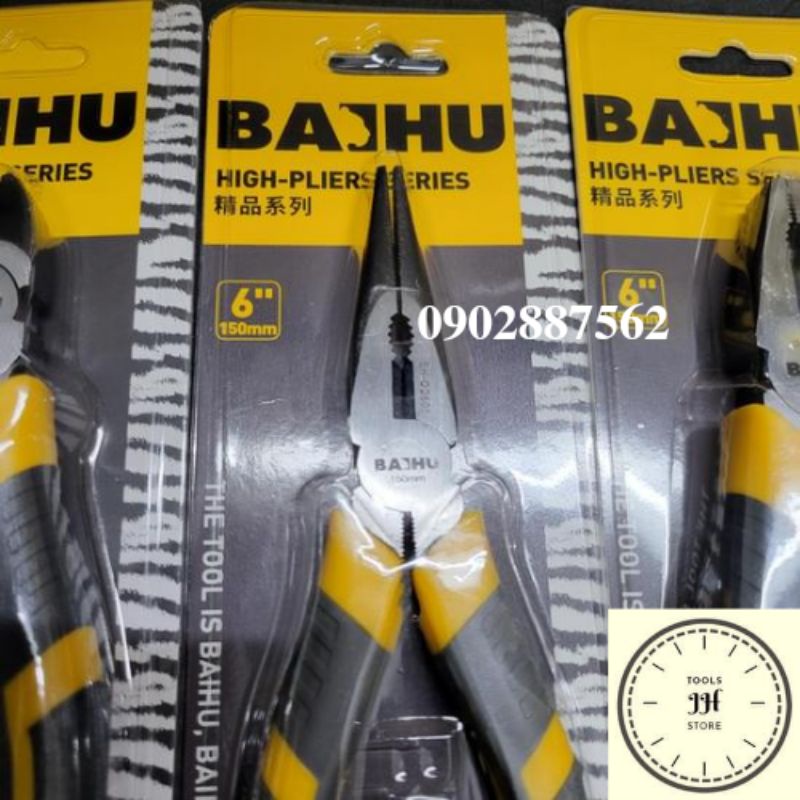 kìm 6inch BAIHU hàng cao cấp thép hrc54 (kìm bằng, kìm cắt, kìm nhọn)