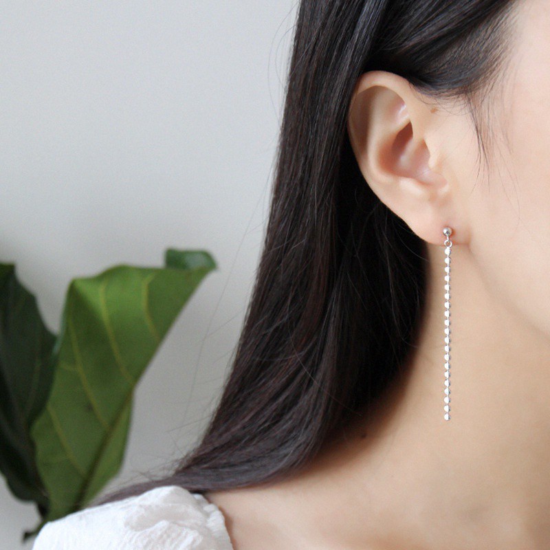 Bông Tai Mạ Bạc 925 Hình Tròn Nhỏ Đính Hạt Nhiều Kiểu Dáng Thời Trang