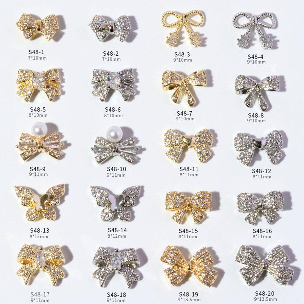 Móng Tay Giả Đính Nơ Lấp Lánh|Charms Bow dễ thương.Phụ Kiện Trang Trí Móng Tay Hình Bướm Xinh Xắn