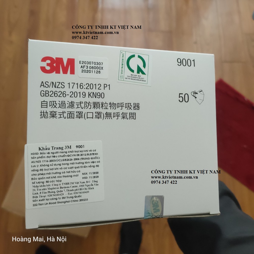 Combo 50 khẩu trang 3M 9001 lọc bụi PM2.5 tại hà nội nguyên seal