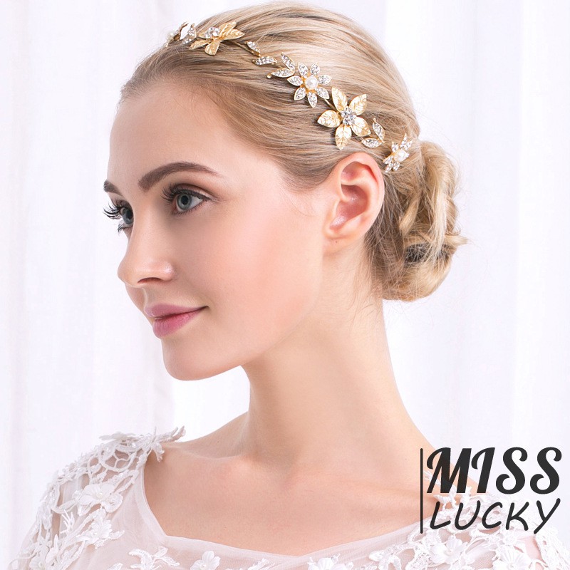 ❤HHN-VN The Europe and The United States Beam Wedding Bridal Hair Accessories Simple Baroque Style R