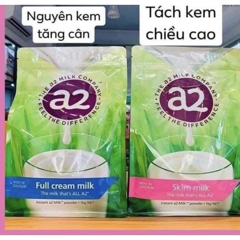 Sữa A2 là sữa tươi nguyên kem và Tách kem dạng bột