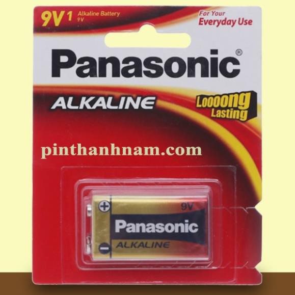 Pin vuông  9V Panasonic Alkaline 6LR61T/1B chính hãng vỉ  1 viên