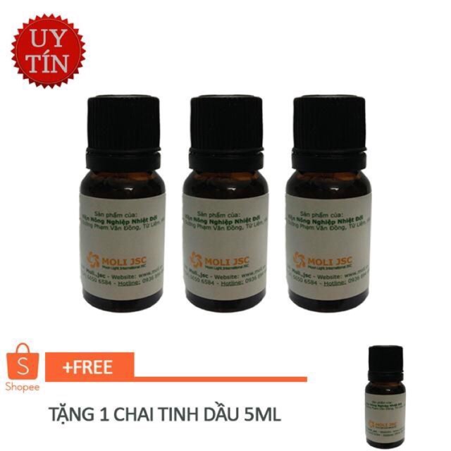 Bộ 3 chai tinh dầu sả chanh tặng 1 chai tinh dầu bạc Hà 5ml (IAT)