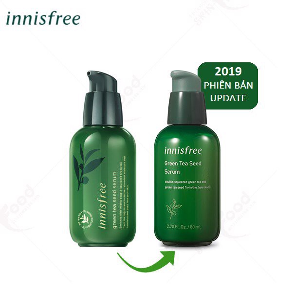 Tinh Chất Dưỡng Ẩm Sâu, Phục Hồi Da Mụn Innisfree Green Tea Seed Serum 80ml