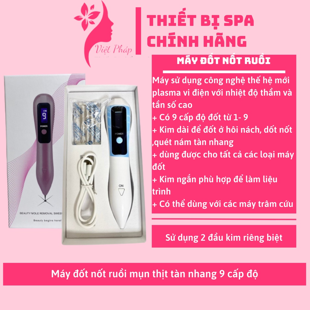 Máy đốt nốt ruồi mụn thịt tàn nhang 9 cấp độ Tặng kèm 2 kim