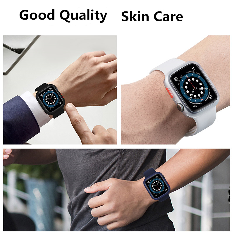 Vỏ Silicone Mềm Nhám Chống Sốc Cho Apple Watch 7 6 5 3 SE 44mm 40mm 41mm 45mm