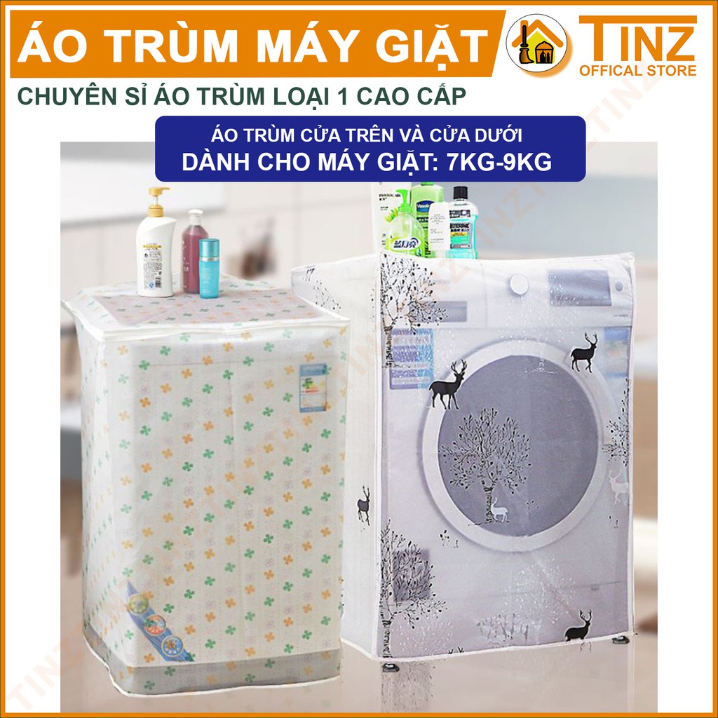 Áo Trùm Máy Giặt TINZ VN Cho Máy Giặt Từ 7-9 KG