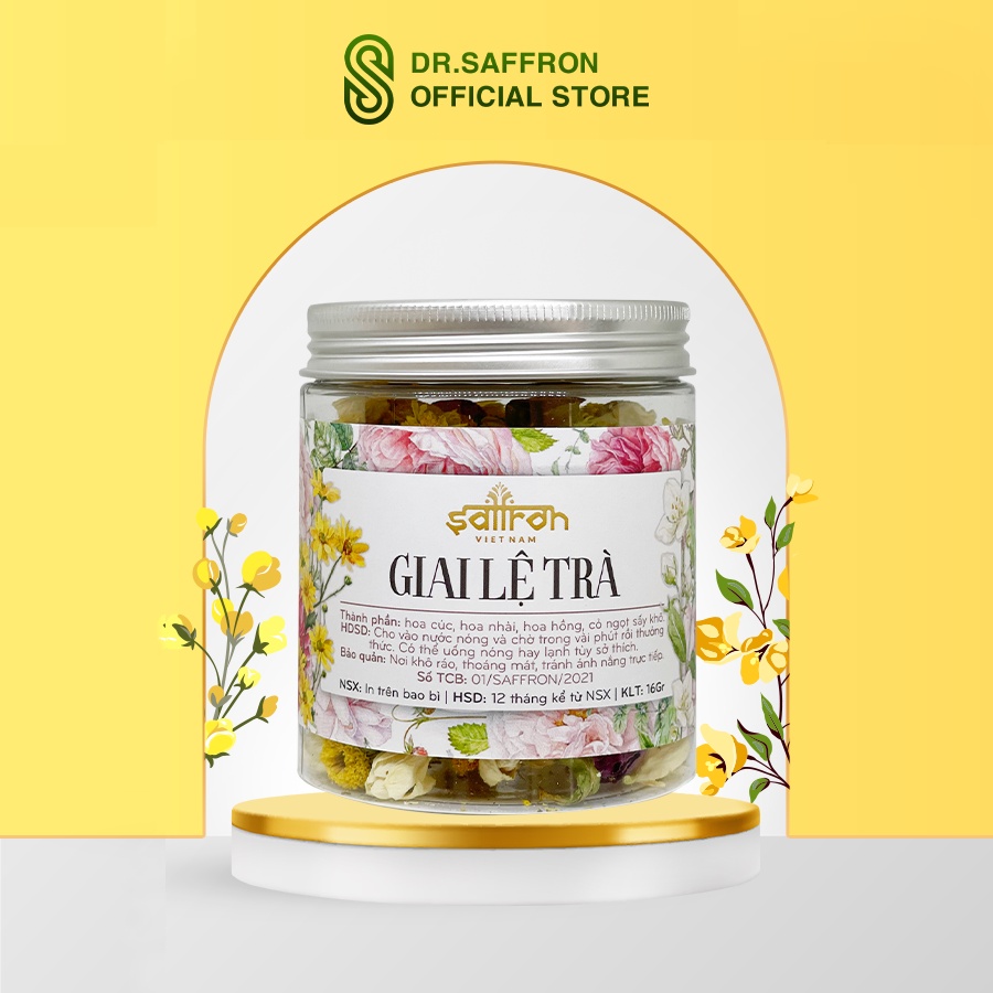 [Gift] Giai lệ trà 16Gr - trà dưỡng nhan, giảm cân gồm hoa cúc, hoa hồng, hoa nhài, cỏ ngọt