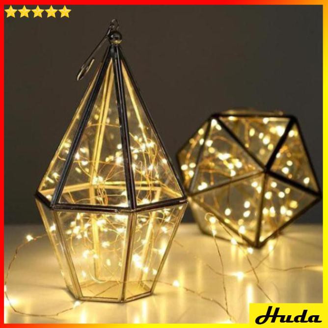 Dây kẽm, Dây đèn Led dây đồng Fairy Light trang trí tiệc cưới noel phòng ngủ 2met Pin 2A  DSG