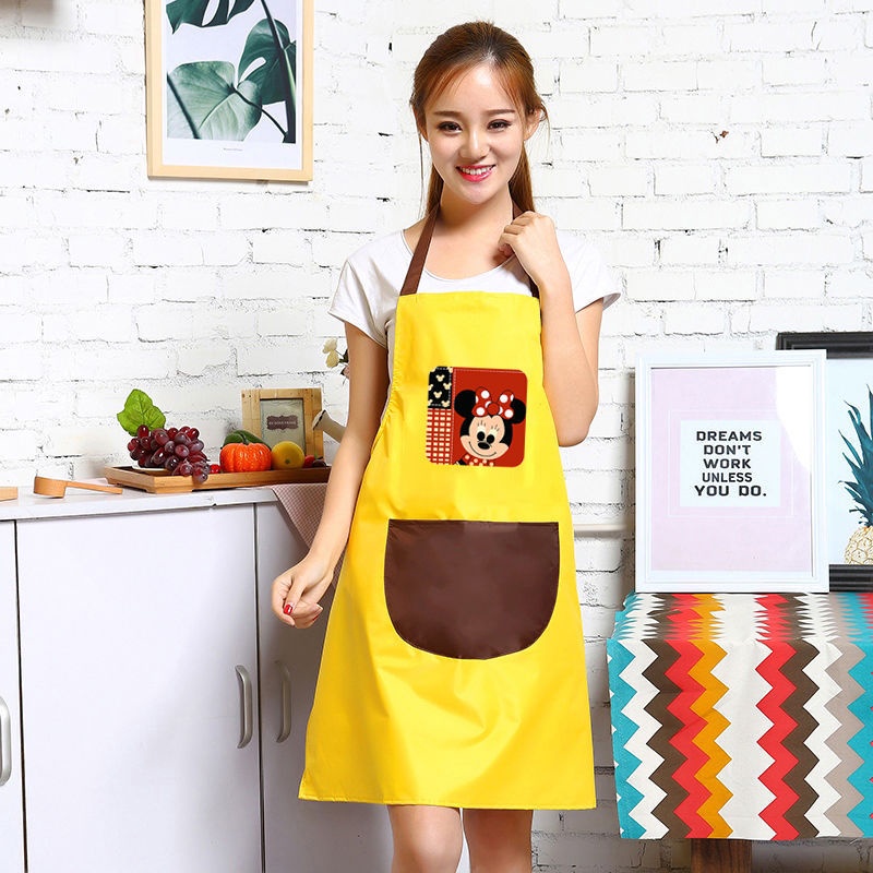 Tạp Dề Chống Nước Chống Dầu In LOGO Tùy Chỉnh Dễ Thương Cho Nữ