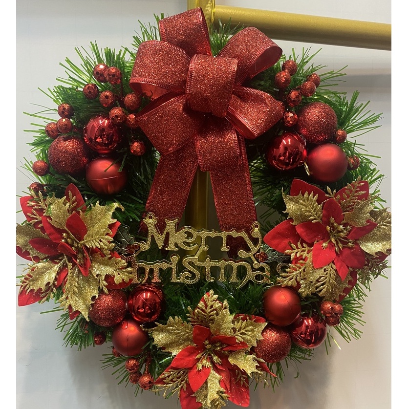 Vòng Nguyệt Quế Trang Trí Noel -Giáng Sinh Cao Cấp Khung Thép