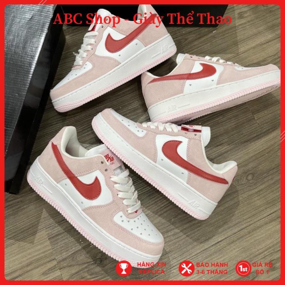 [FreeShip+ Hàng Xịn] Giày Air Force 1 trắng hồng Full phụ kiện, Giày Thể Thao AF1 trắng móc hồng Chuẩn 11