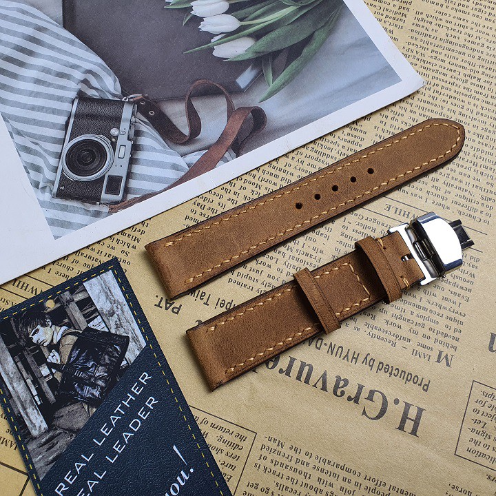 [DA BÒ THẬT] Dây Đồng Hồ Da Sáp Handmade, Dây Đồng Hồ Apple Watch - Bảo Hành 3 Năm