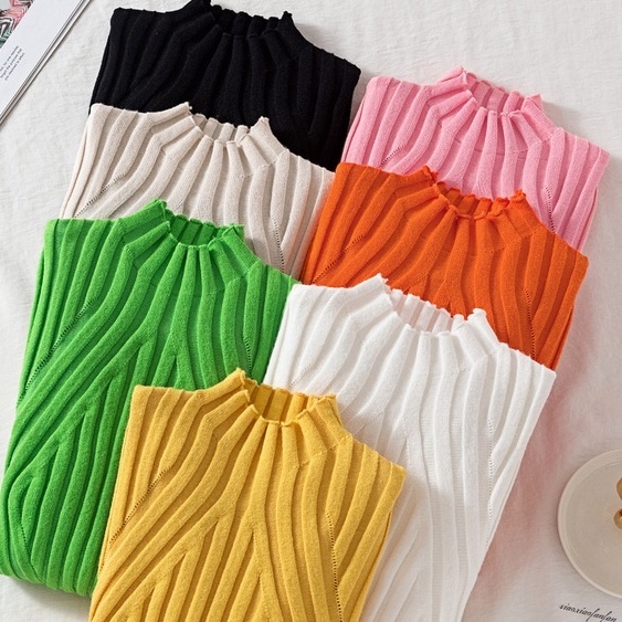 Áo Sweater Dệt Kim Dáng Ôm Phong Cách Thời Trang Hàn Quốc Dành Cho Nữ