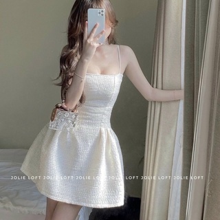[HOT] Sét Đầm Chiết Eo Dạ Bó Trắng Mix Khoác Crt Cài Nút 🦋FREESHIP 🦋Đầm Siêu Xinhhh