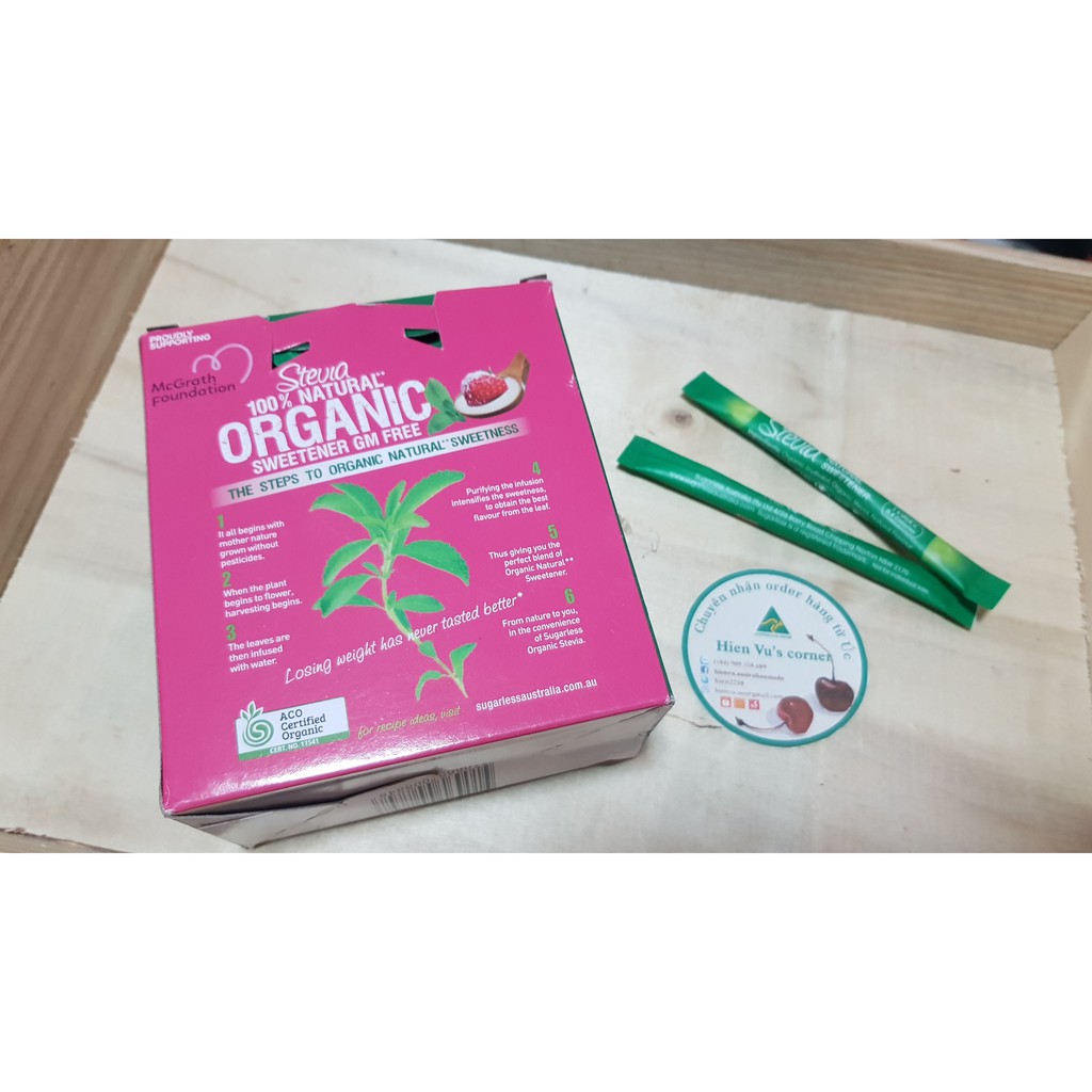 Combo 20 gói - Sugarless organic Stevia (100% chất làm ngọt hữu cơ tự nhiên) - đường ăn kiêng/ tiểu đường/ keto/giảm cân