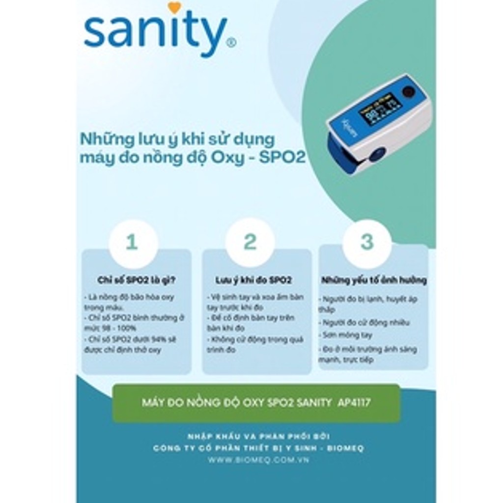 Máy đo oxi máu Spo2_A330 SANITY AP-4117 dùng tại gia đình - MEDICAL