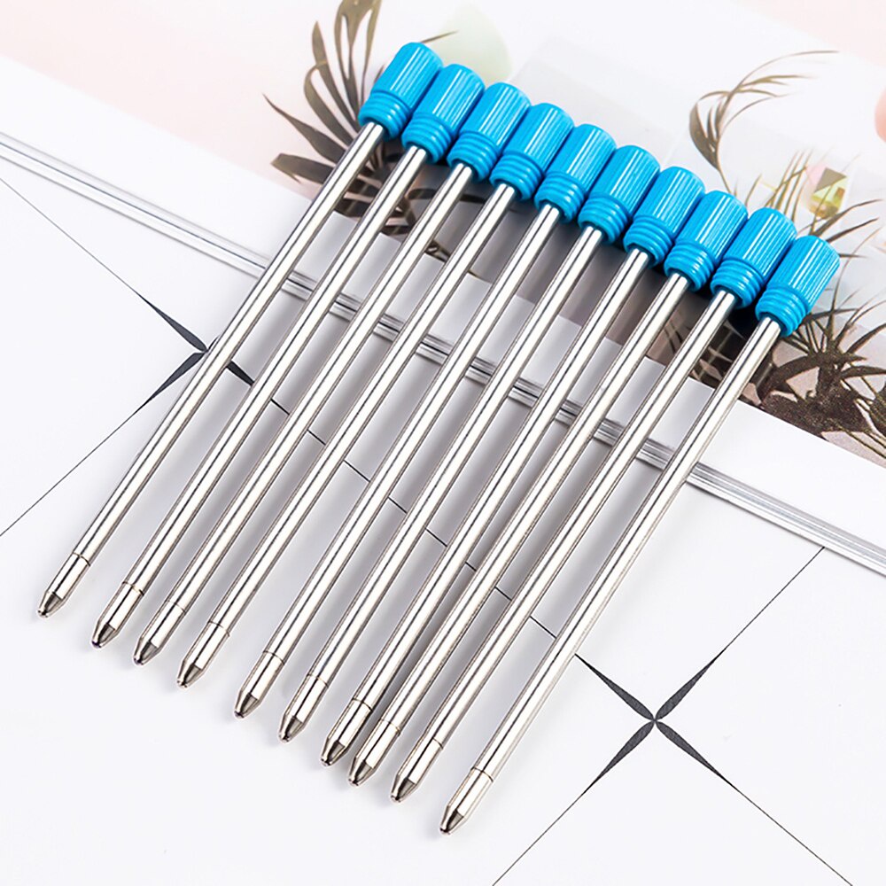 Set 5 ruột bút bi màu xanh dương / đen vỏ kim loại ngòi 1.0mm chất lượng cao