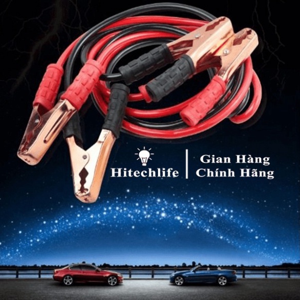 Dây Câu Bình Ắc Quy Ô Tô Hitechcar Lõi Đồng 2M Siêu Bền - Dây Kích Điện Acquy Cứu Hộ Xe Hơi Kẹp Cá Sấu 500A/2500A