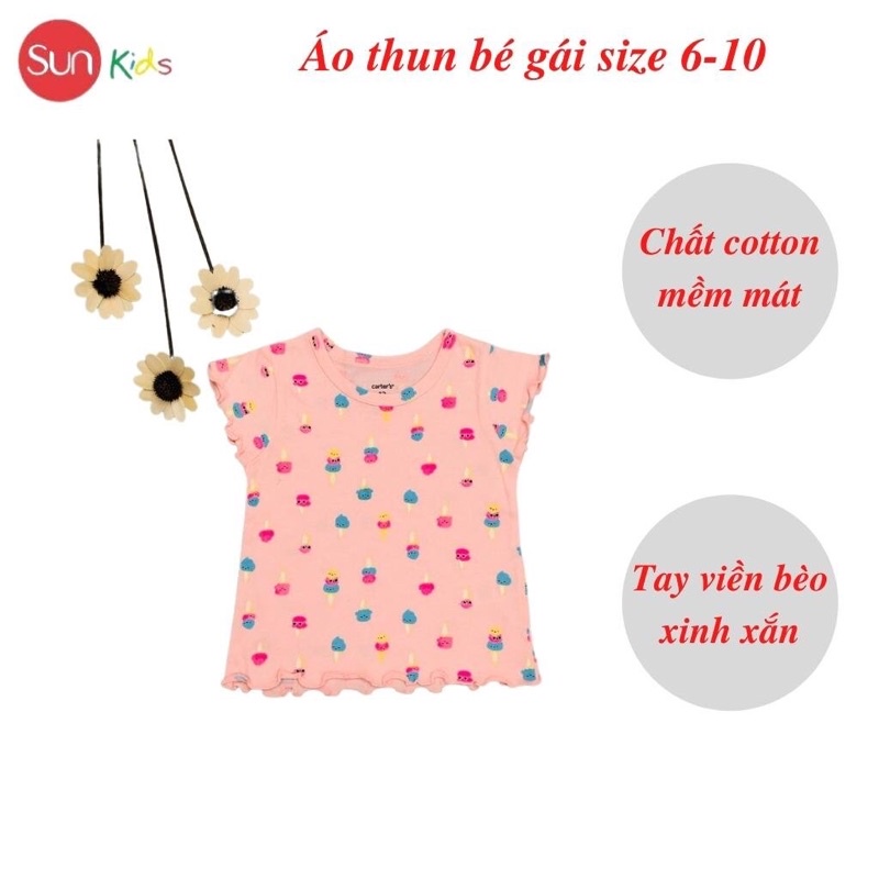 Áo thun cho bé gái, áo phông bé gái chất cotton mềm mát, size 6 - 10 tuổi - SUNKIDS1