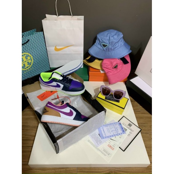 (VIDEO) Giày Thể Thao Tím Pha Màu Da Mềm Êm Fullbox Cao Cấp