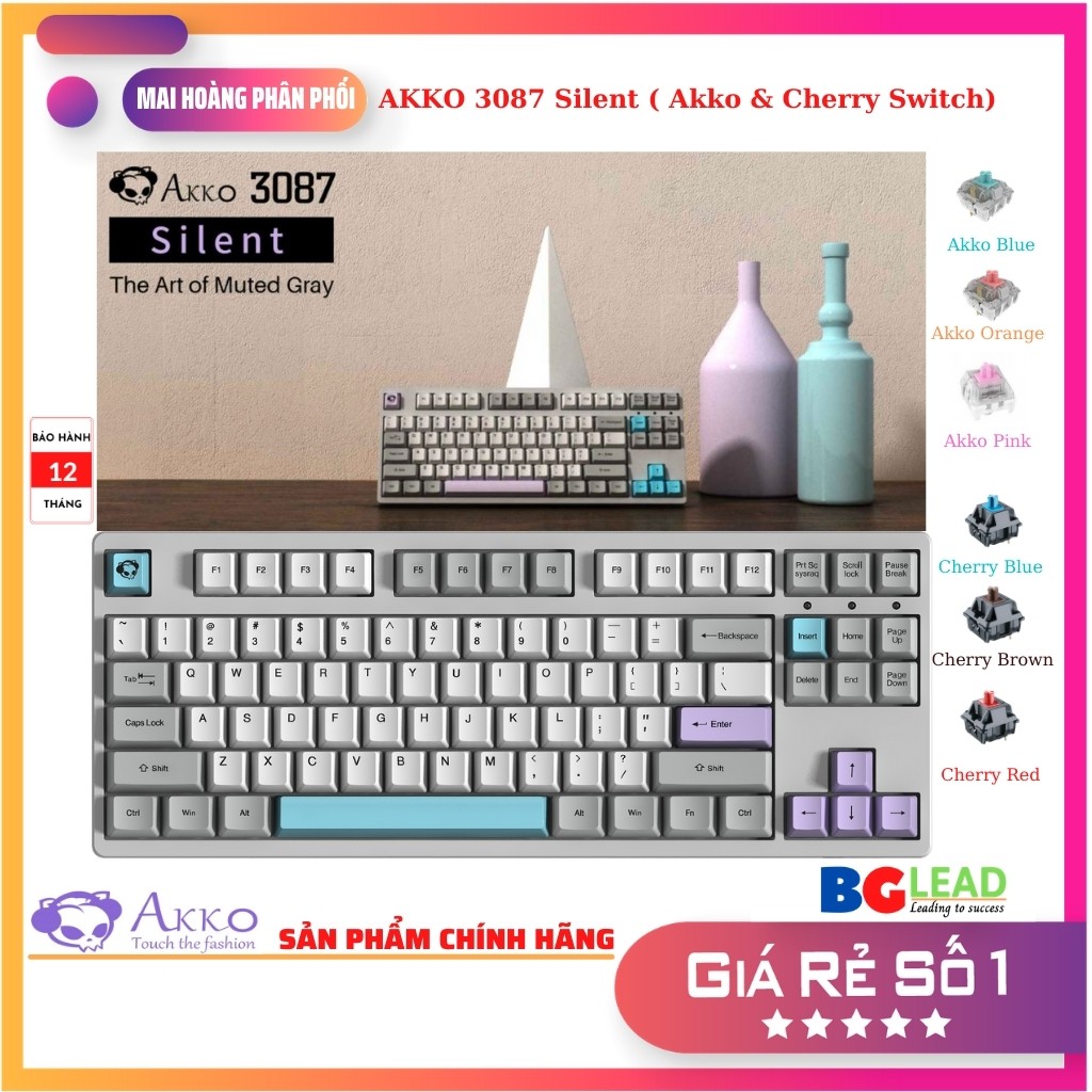 Bàn phím cơ AKKO 3087 Silent (Akko & Cherry switch)