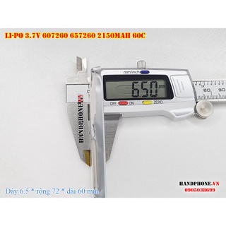 Pin Li-Po 3.7V 2150mAh 607260 657260 Dòng Xả Cao 60C cho RC, Máy Hàn Cell, Hàn Điểm