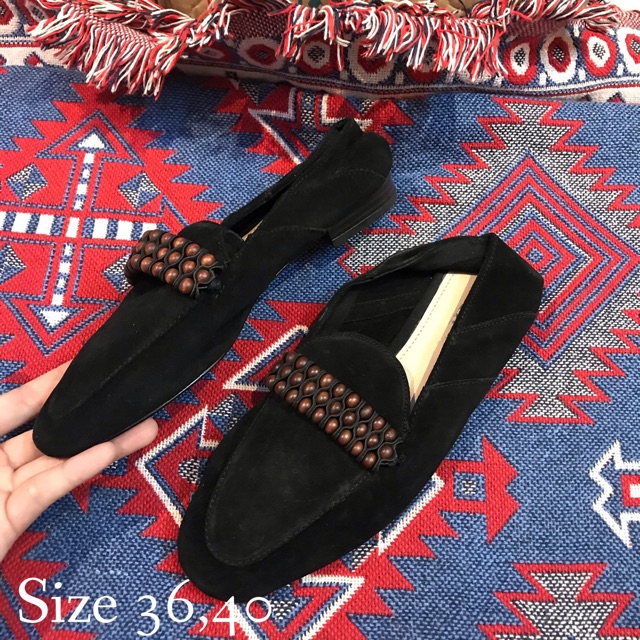 Giày lười đính hạt boho ZARA