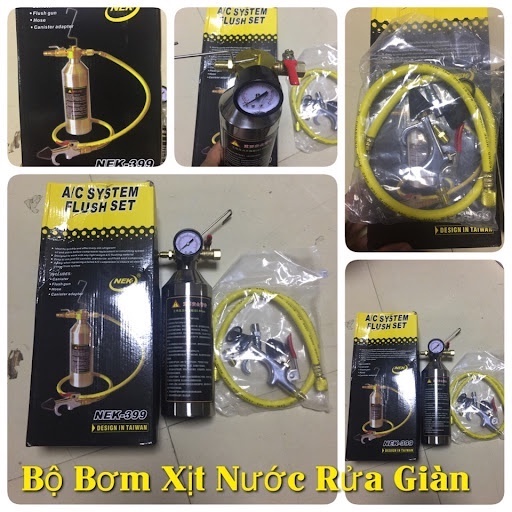 Bộ bơm xịt xúc Rửa Đường Ống Gas Cho Dàn Nóng Dàn Lạnh - Sục rửa giàn máy lạnh ô tô - Súc ga ô tô