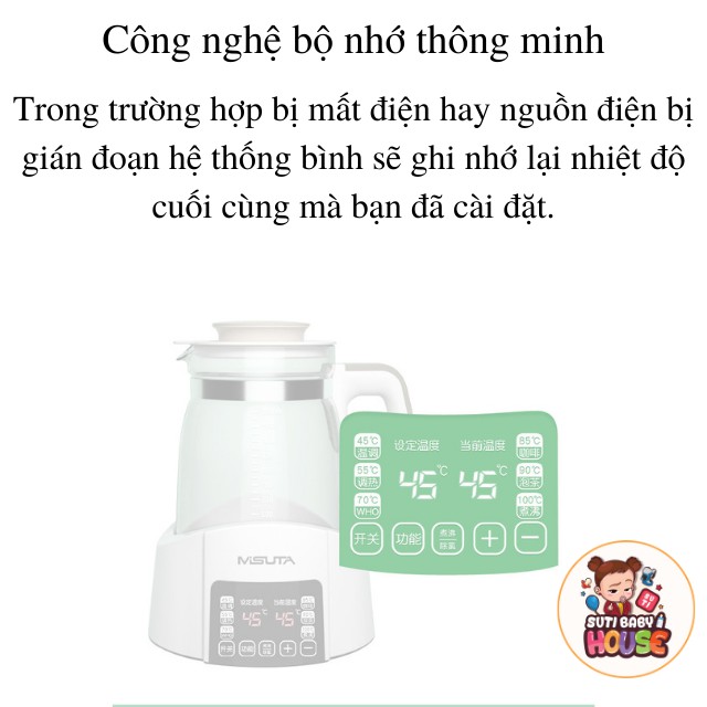 [Video Quay Thật]Máy Đun Nước,Hâm Nước,Ủ Nước Pha Sữa Chính Hãng Misuta.Có Điều Chỉnh Và Cài Đặt Nhiệt Độ Kép Giữ Ấm 24h