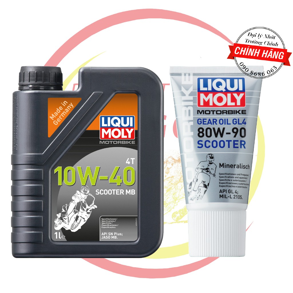 COMBO NHỚT LIQUI MOLY SCOOTER 10W40 MB 1L DÀNH CHO XE GA + NHỚT HỘP SỐ LIQUI 150ML